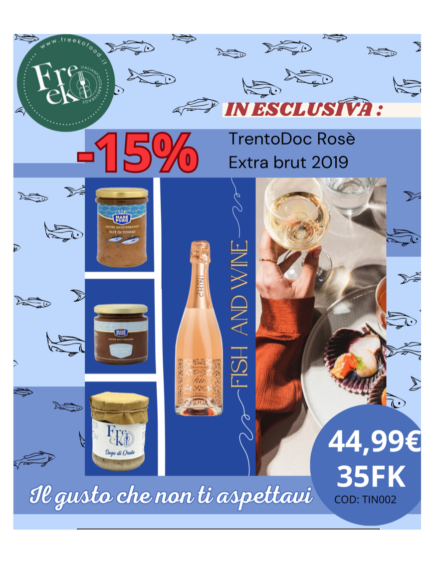 FISH AND WINE - SELEZIONE DI PESCE CON ABBINATO TRENTODOC ROSE EXTRA BRUT 2019